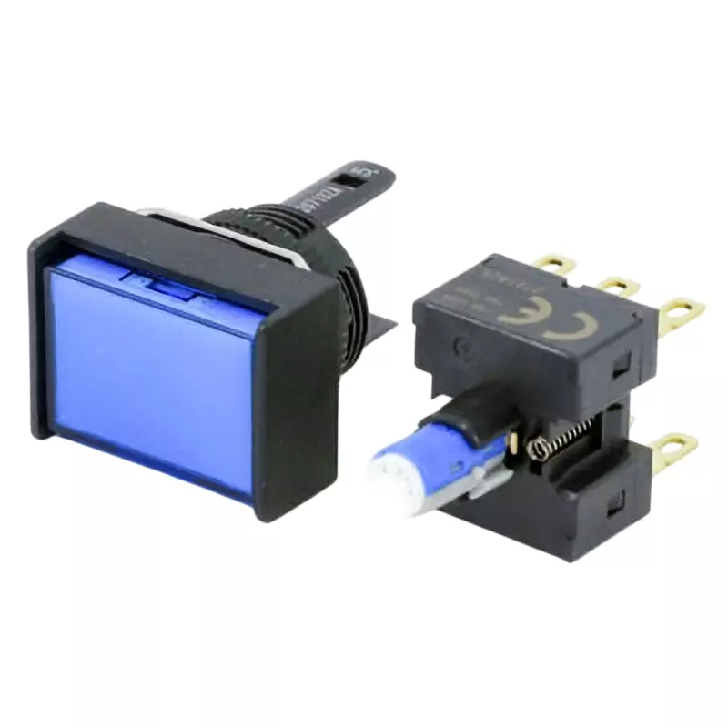 Omron Momentary Type Pushbutton Switch LED Illumination 2C Contact Φ16 mm Mounting Hole Diameter, A165L-JAM-24D-2