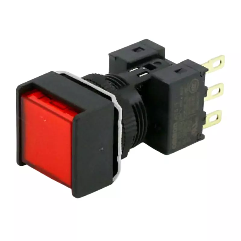 Omron Alternate Type Pushbutton Switch LED Illumination 1C Contact Φ16 mm Mounting Hole Diameter, A16L-ARA-24D-1