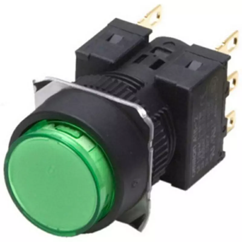 Omron Momentary Type Pushbutton Switch LED Illumination 1C Contact Φ16 mm Dia., A16L-TGM-24D-1