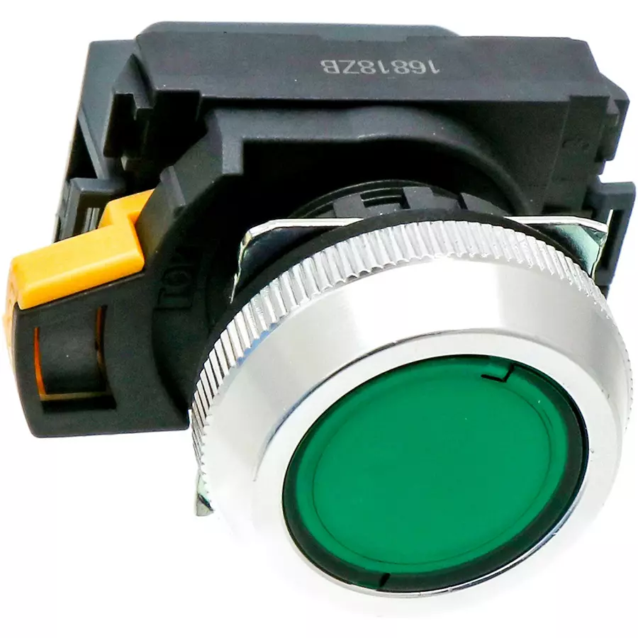 Omron Momentary Type Pushbutton Switch 1A Φ30 mm Green, A30NL-MNM-TGA-P100-GE