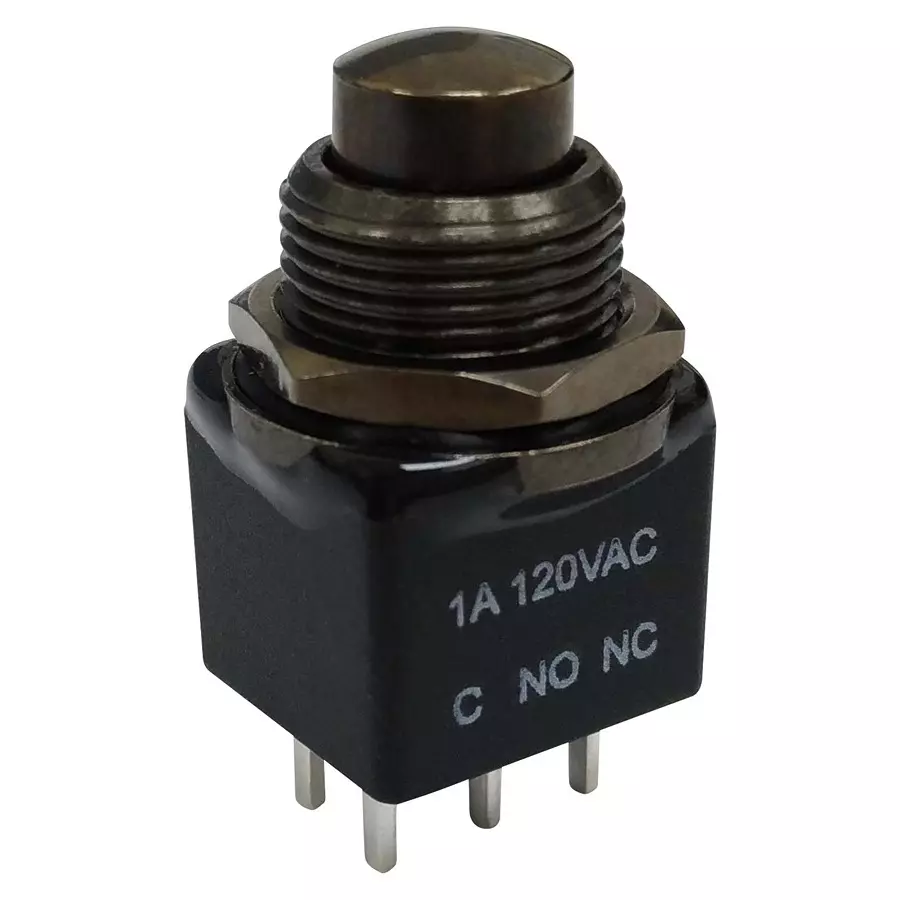 MULTICOMP PRO Standard Pushbutton Switches PB SW, DPDT, 1A, 120VAC/38VDC, PANEL, TH, MP-PB10-DBB2QE-4.