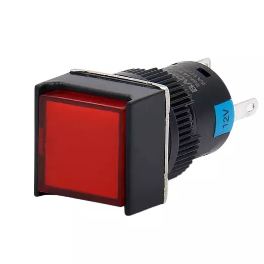 Sibass Electric Square Illuminated Momentary Push Button 24/220 V, SE-TA16-11DF (Pack of 200)