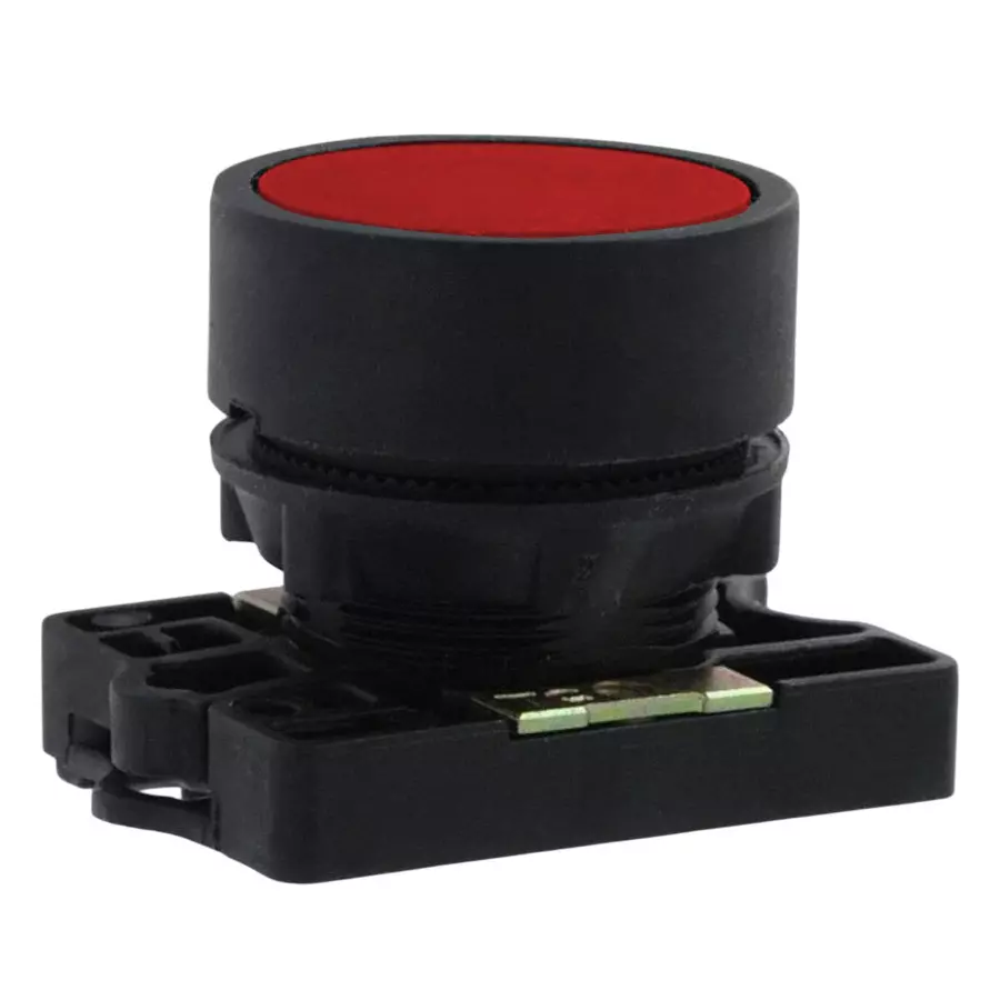 C&S Electric Spring Return Push Button With Carrier Red 22.5 mm Mounting Dia, RCP2-BA4