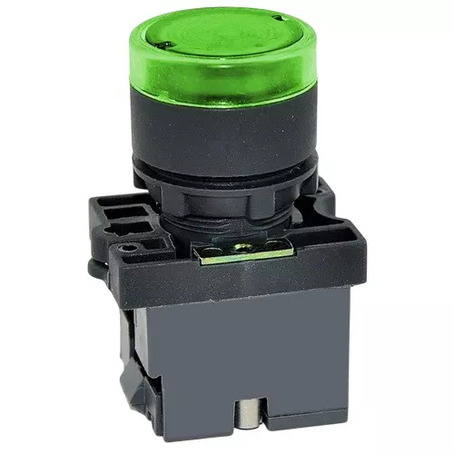 C&S Electric LED Type Flush Illuminated Push Button Actuator Green 220 V DC 22.5 mm Mounting Dia, RCP2-BWL337