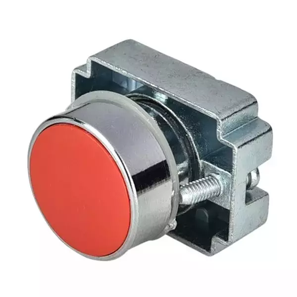 C&S Electric Flush Spring Return Push Button with Carrier & Without Contact Elements Metallic Range Red, RCB2-BA4