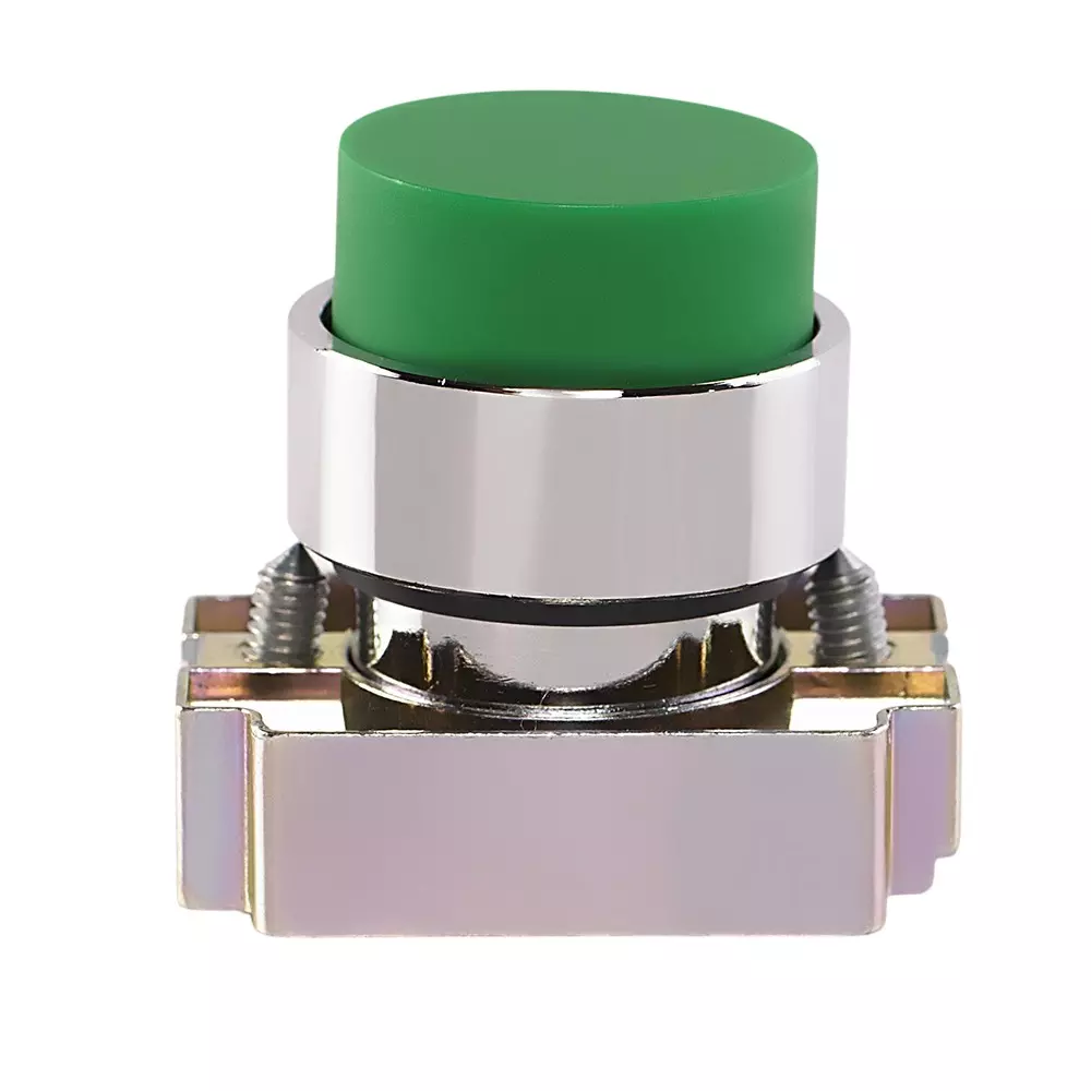 C&S Electric Projecting Push Button with Carrier & Without Contact Elements Metallic Range Green, RCB2-BL3