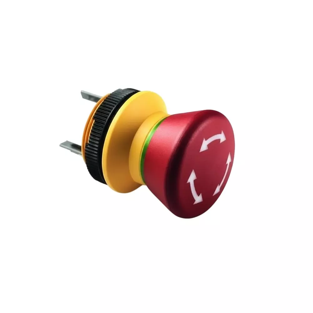 RAFI Emergency Stop Switch SPDT Panel Mount 2.5 Amp Quick Connect Termination, 1.15.105.031/0000