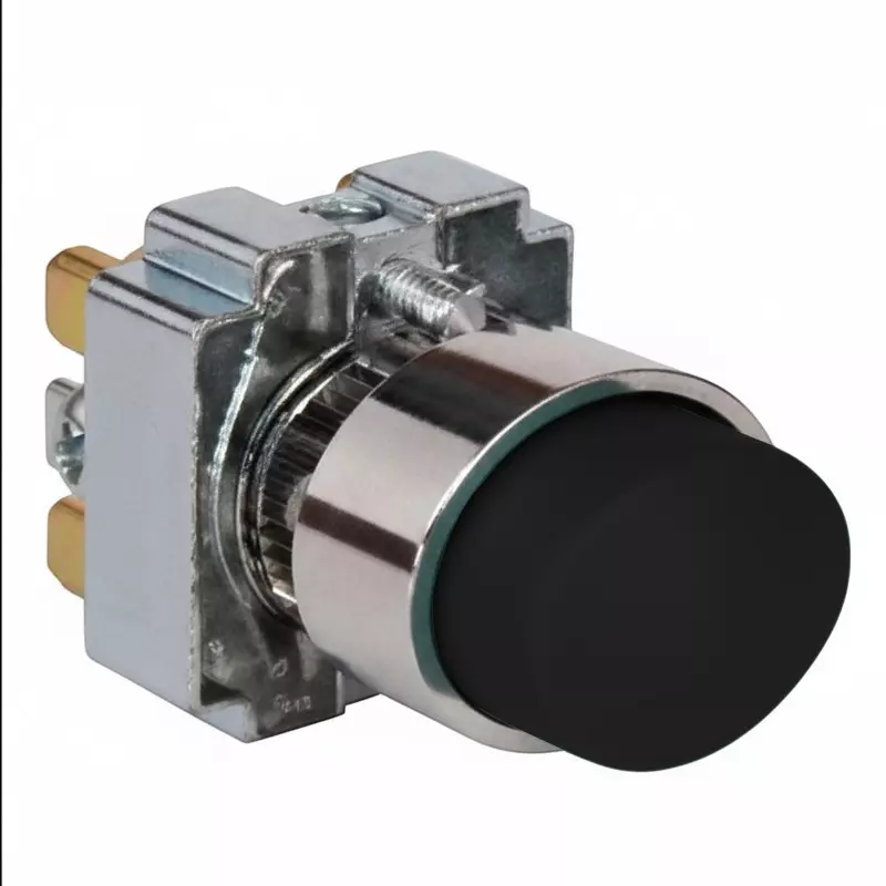 Kaycee Push Button Shround Actuator Projecting Head Metal Black, KC2SAP5M