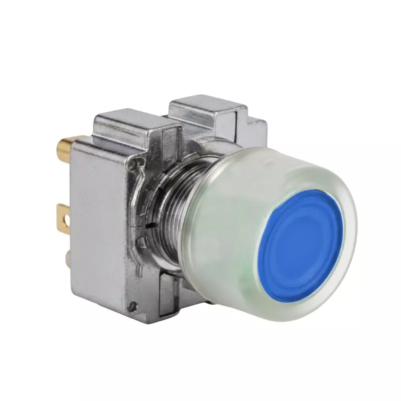 Kaycee Push Button Shround Actuator Booted Head Metal Blue, KC2SAB4M