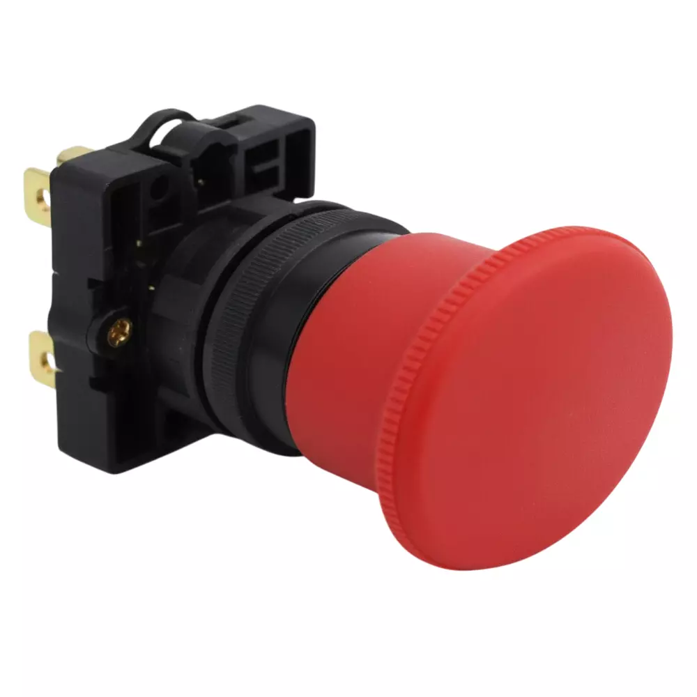 Kaycee Push Button Actuator Mushroom Head Plastic Red, KC2MH1P
