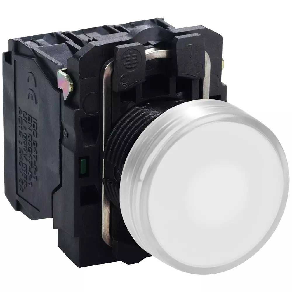 SCHNEIDER ELECTRIC Illum Industrial Pb Sw, 6A/120V, White, Xb5Aw31B5