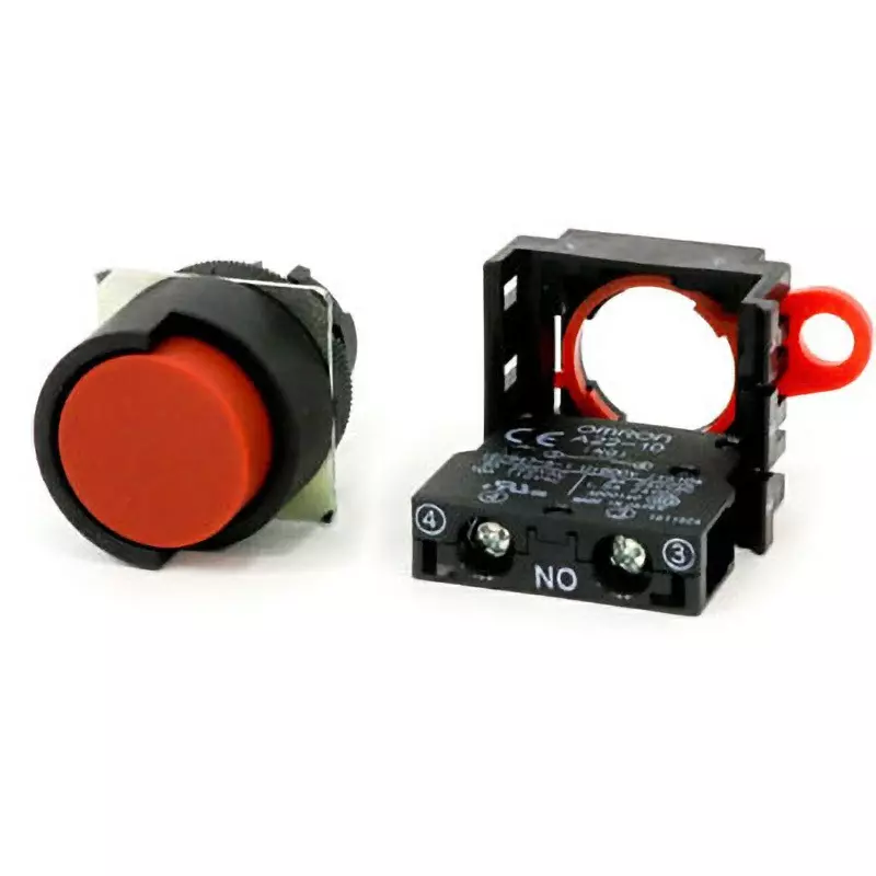 Omron Pushbutton Switch Momentary Operation Type 1 A Contact, A22-HR-10M