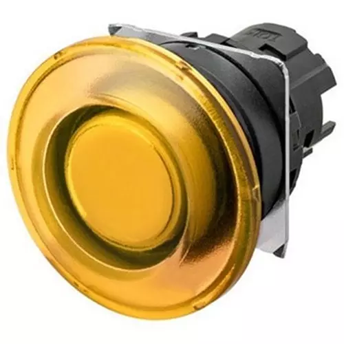 Omron Pushbutton Switch Momentary Mushroom Yellow, A22NZ-BMM-TYA