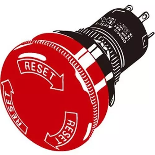 Omron Push Button Switch 100 mohm or more (with DC500 V mega), A165E-S-03U-PK