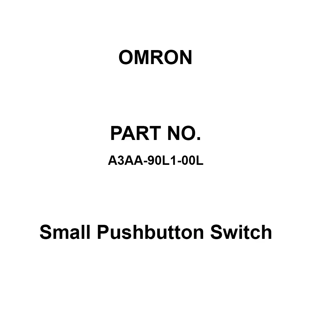 Omron Small Pushbutton Switch 100 mΩ or More with DC 500 V, A3AA-90L1-00L