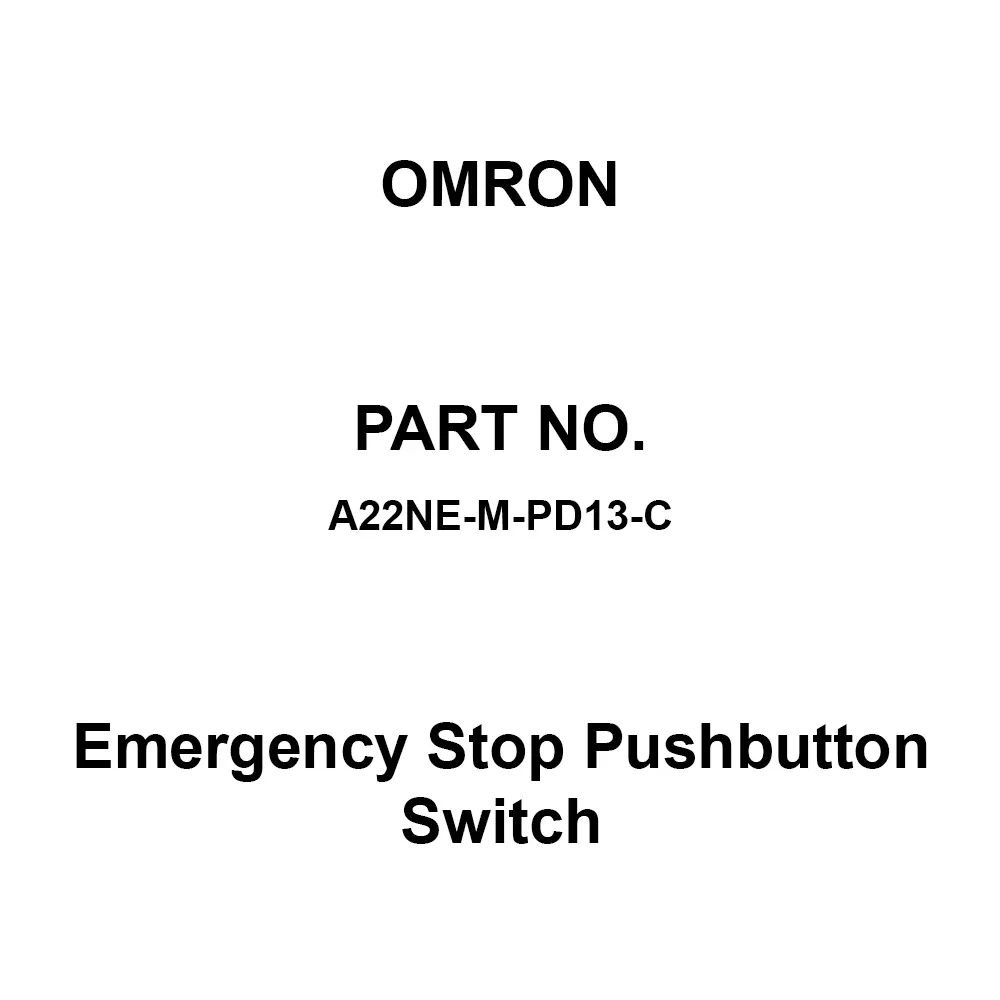 Omron Emergency Stop Pushbutton Switch AC/DC 24 V (LED lamp) Rated Voltage, A22NE-M-PD13-C