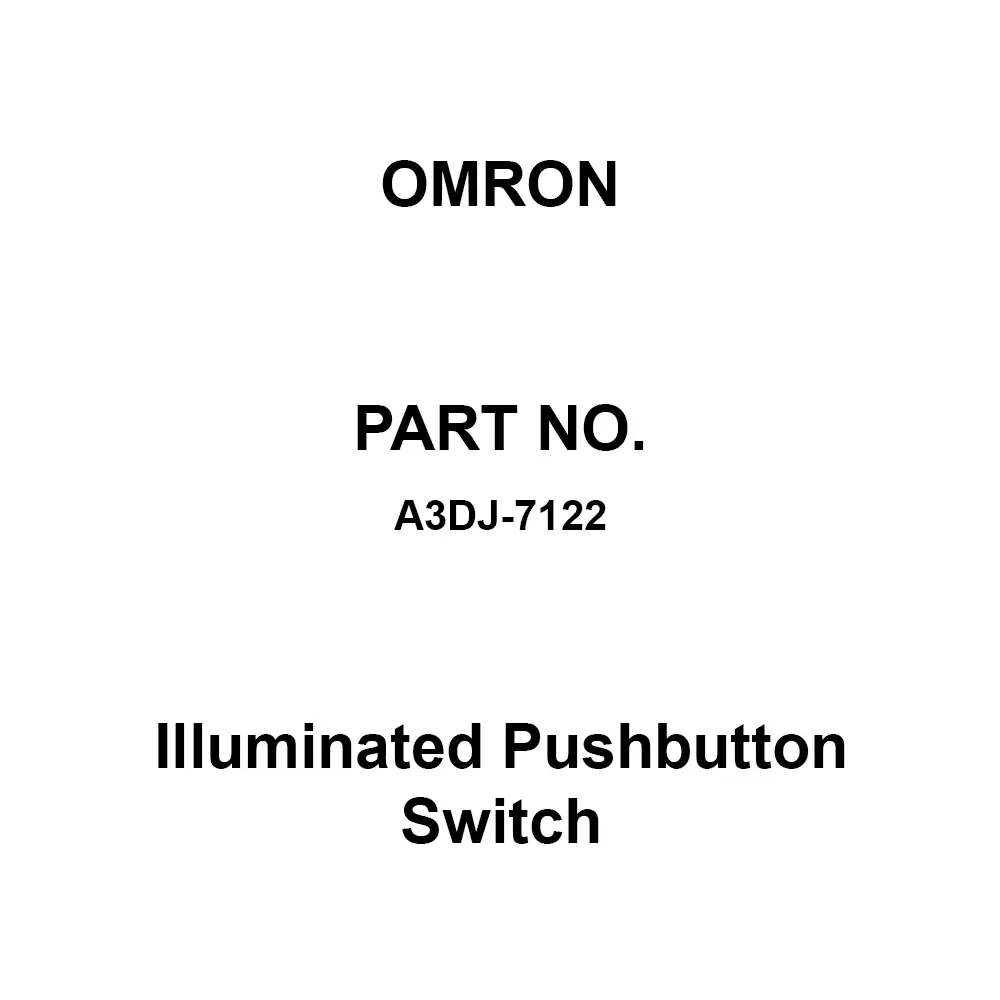 Omron Illuminated Pushbutton Switch Rectangle Shape, A3DJ-7122