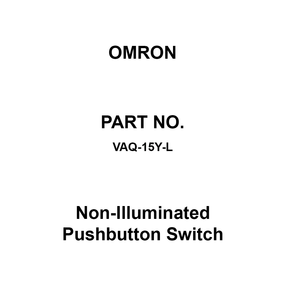Omron Non-Illuminated Pushbutton Switch Non-Illuminated Type, VAQ-15Y-L