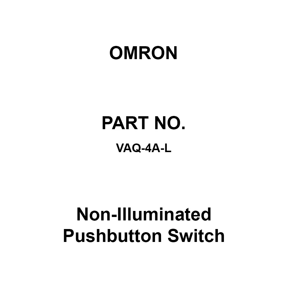 Omron Non-Illuminated Pushbutton Switch 100 mΩ Or More with DC 500 V Mega, VAQ-4A-L