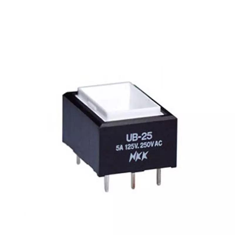 NKK SWITCHES UB Rectangular Push Button Switch Printed Circuit Board Straight 2-Pole Double Throw, UB-25RNKP1N
