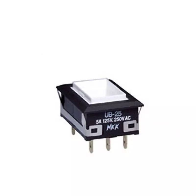NKK SWITCHES UB Rectangular Push Button Switch Solder Terminal 2-Pole Double Throw, UB-25NNKS1N