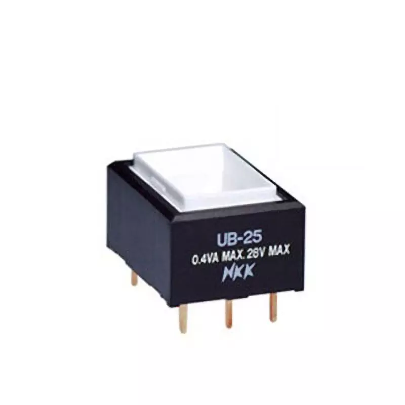 NKK SWITCHES UB Rectangular Push Button Switch Printed Circuit Board Straight 2-Pole Double Throw, UB-25RNKP4N