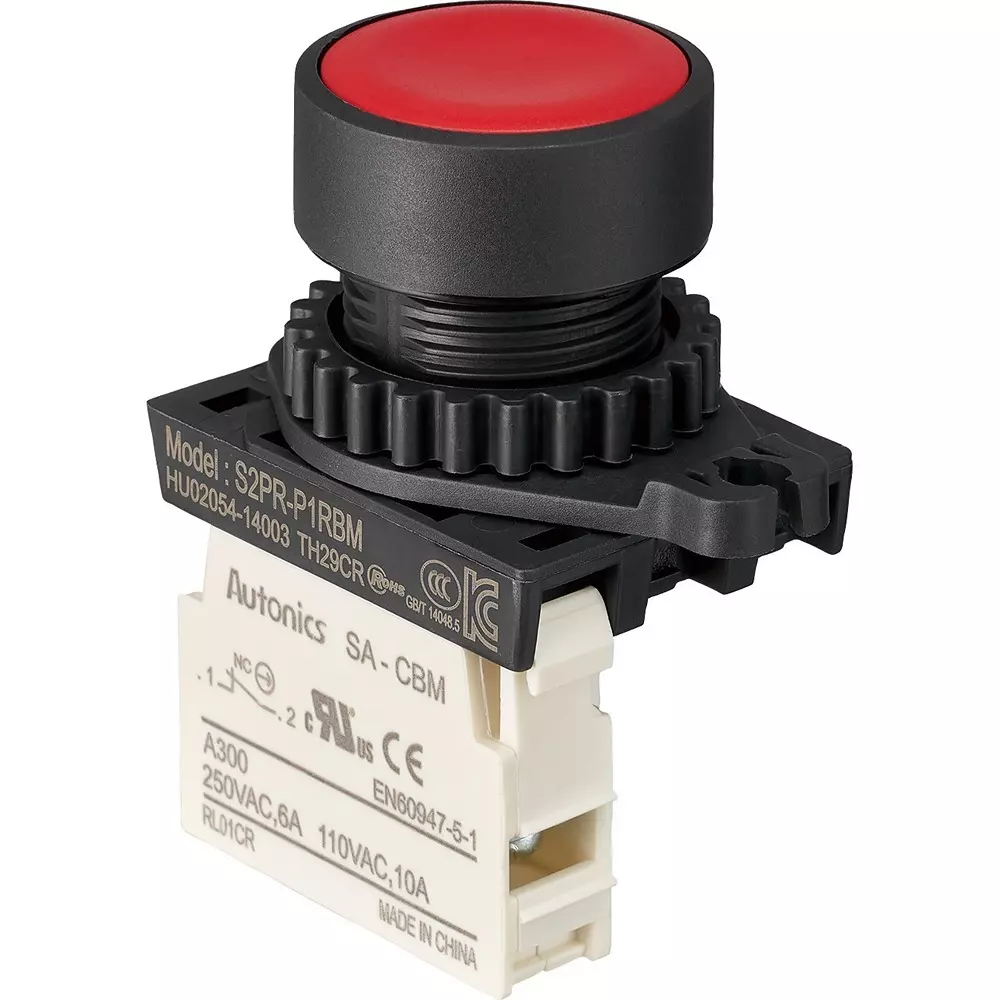TRUSCO Push Button Switch 1B Contact Configuration, 25P-1BM-R