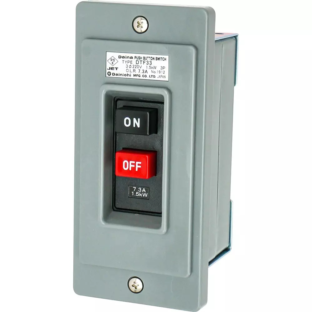Dainichi Push Button Switch 1.5 kW 7.3 Amp Operating Current, DTF33 220V1.5 kW 7.3A