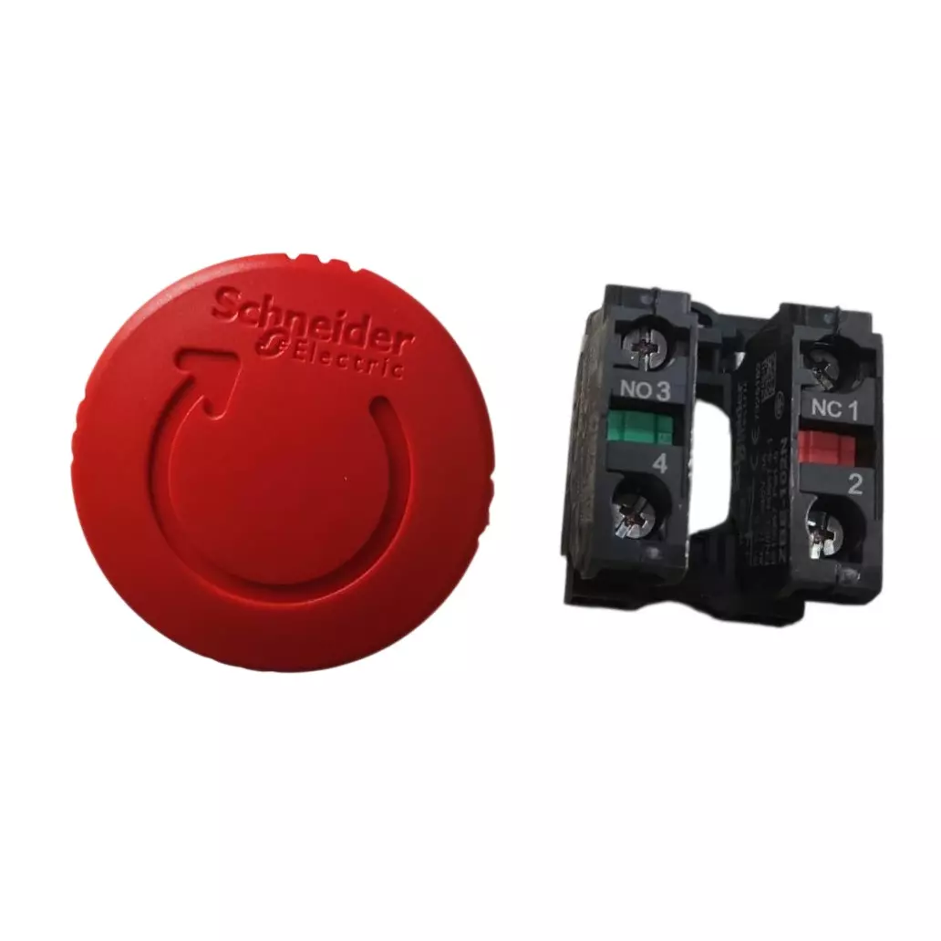 Schneider 1 NO + 1 NC Red Emergency Switching Off Mushroom Head push button, XB5AS8445N