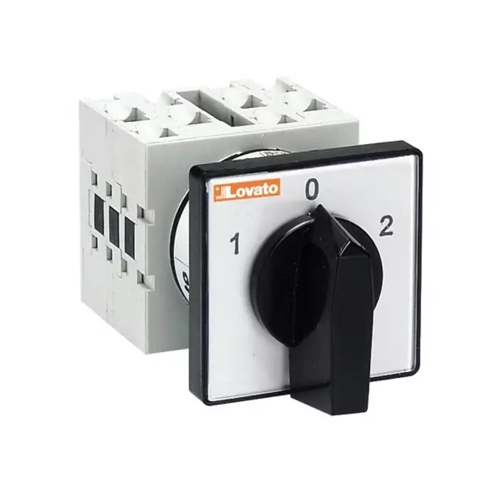 Lovato 1P 3 Position 60° Changeover Cam Switch, 16A, Short Black Handle Actuator, GX1651U