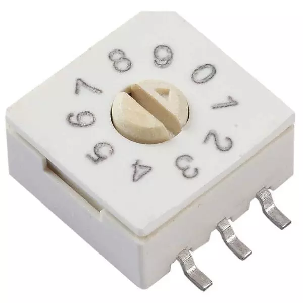 CTS Coded Rotary Switch SMD/SMT Flush Actuator 10 Position, 221AMA10R