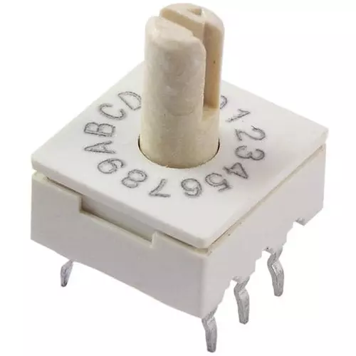 CTS Coded Rotary Switch Through Hole Shaft Actuator 16 Position, 221ADC16