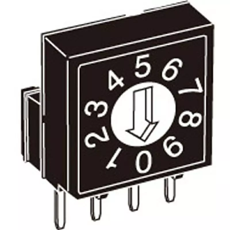 Omron Rotary Dip Switch Side Operation Flat Type, A6RV-102RF