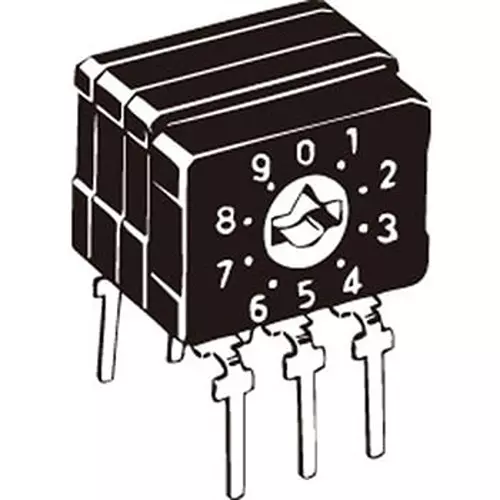 Omron Sealed Rotary Dip Switch Side Operation, A6CV-10R
