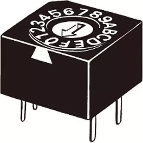 Omron Sealed Rotary Dip Switch Flat Type, A6A-16CF