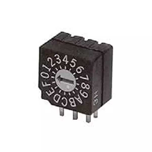 NIDEC COMPONENTS Coded Rotary Switch Through Hole Screwdriver Slot Actuator 16 Position 100 mA, SD-1011