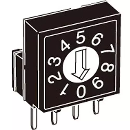 Omron Rotary Dip Switch Side Operation Flat Type, A6RV-101RF