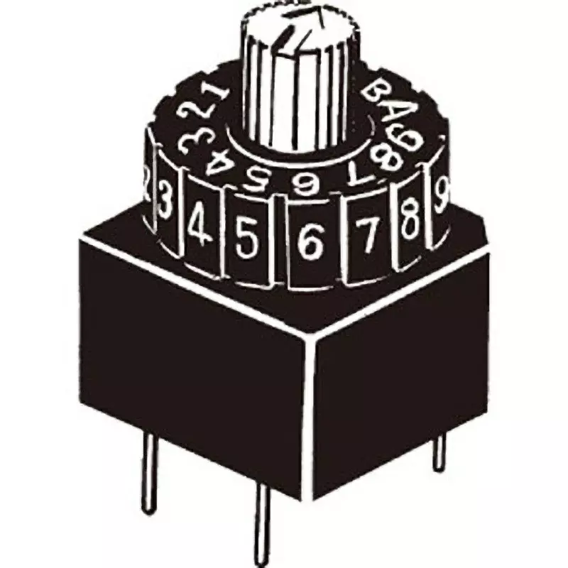 Omron Sealed Rotary Dip Switch Wheel Type, A6A-16RW