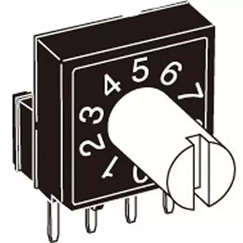 Omron Rotary Dip Switch 100 mohm or more at 250 V DC, A6RV-102RS