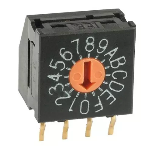 NKK SWITCHES Coded Rotary Switch Through Hole Rotary Actuator 16 Position, FR01FR16H-06XL