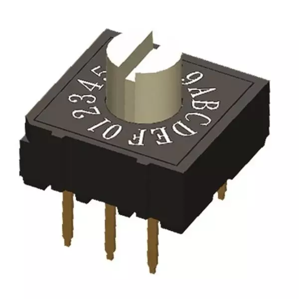 Diptronics Coded Rotary Switch PCB Mount Rotary Actuator 10 Position, RH3HAF-10R-V-B