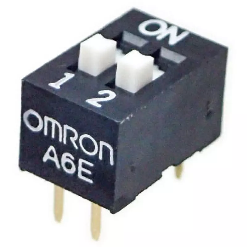 Omron Slide Dip Switch Convex Type 2-Pole, A6E-2104-N