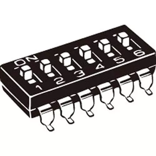 Omron Slide Dip Switch 100 mohm or more at 250 V DC, A6S-5104-H