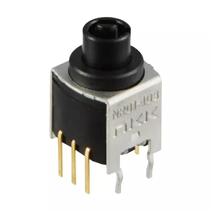 NKK SWITCHES ROTARY SWITCH, SP3T, 0.4VA, 28VAC/DC, TH, NR01103ANG13