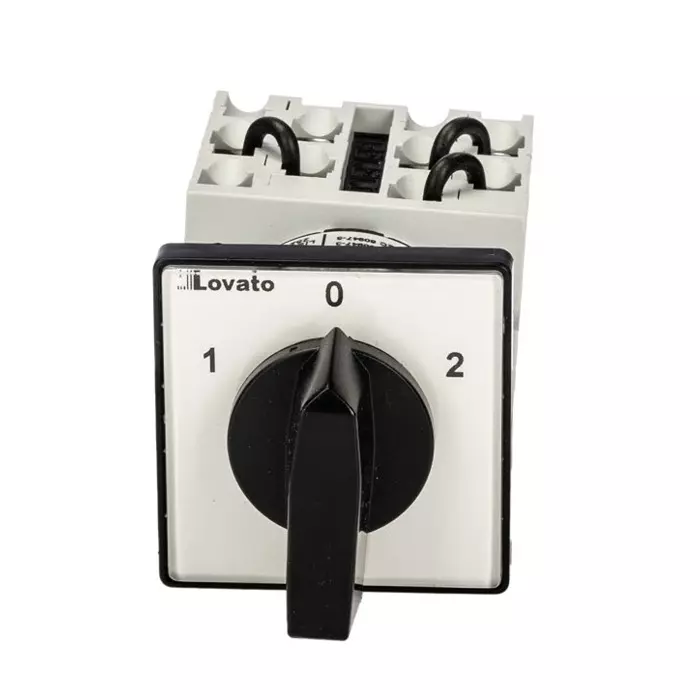 Lovato 3 Position 60° Dahlander Motor Control Cam Switch, 20A, Short Black Handle Actuator, GX2013U
