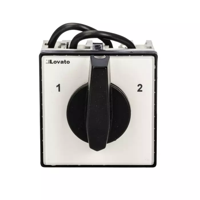 Lovato 2P 3 Position 60° Changeover Cam Switch, 40A, Short Black Handle Actuator, GX4052U