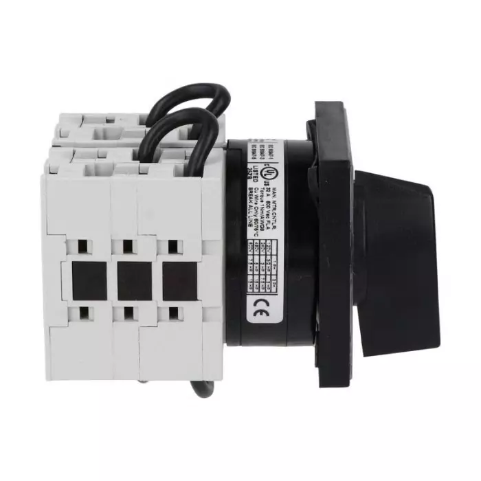 Lovato 3PDT 3 Position 60° Changeover Cam Switch, 690V (Volts), 32A, Short Black Handle Actuator, GX3253U