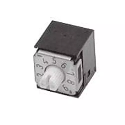 NIDEC COMPONENTS Coded Rotary Switch Through Hole Screwdriver Slot Actuator 16 Position 100 mA, SA-7051C