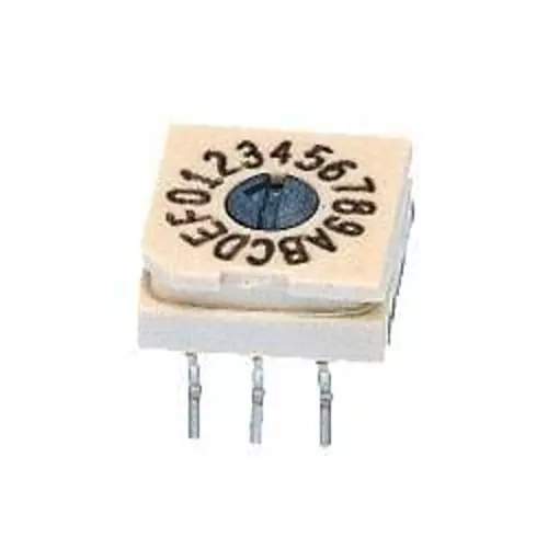 GRAYHILL Rotary Dip Switch Solder Pin Termination Flush Actuator, 94HAB16T