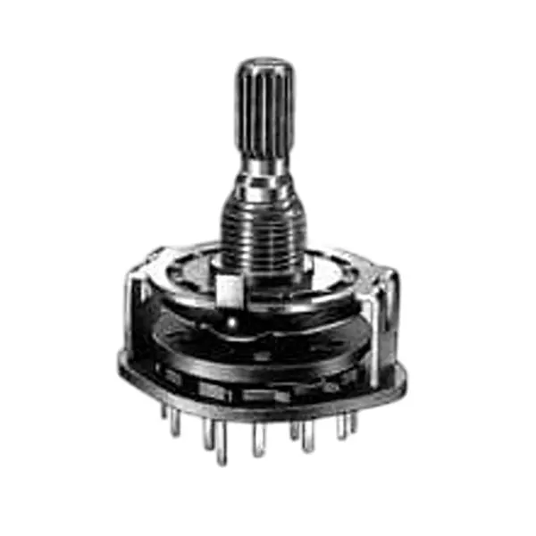 ALPHA Rotary Switch Non-Illuminated Solder Pin Termination 300 mA 125 V DC, SR2512F-0304-19R0B-E9-N-W-159